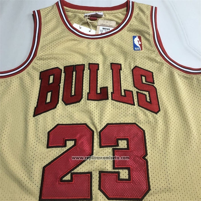 Camiseta Chicago Bulls Michael Jordan NO 23 Mitchell & Ness 1995-96 Oro